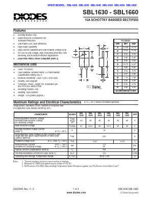 SBL1635 Datasheet PDF Diodes Incorporated.