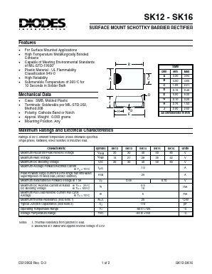 SK16 Datasheet PDF Diodes Incorporated.