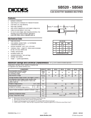 SB530-B Datasheet PDF Diodes Incorporated.