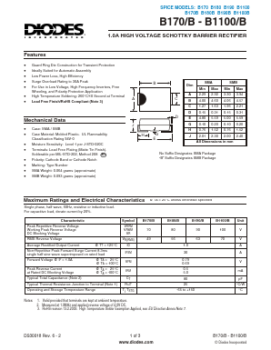 B180-B Datasheet PDF Diodes Incorporated.
