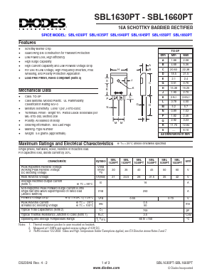 SBL1650PT Datasheet PDF Diodes Incorporated.