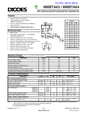 MMBTA63-7-F Datasheet PDF Diodes Incorporated.