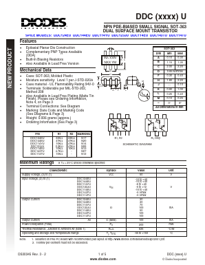DDC144EU-7 Datasheet PDF Diodes Incorporated.
