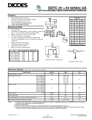 DDTC115EUA-7-F Datasheet PDF Diodes Incorporated.
