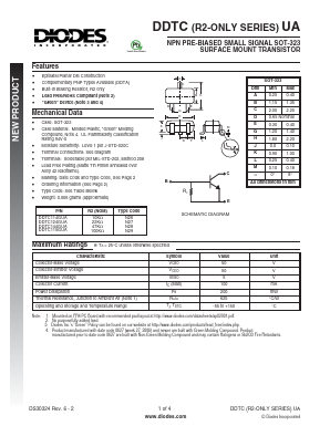DDTC115GUA-7-F Datasheet PDF Diodes Incorporated.