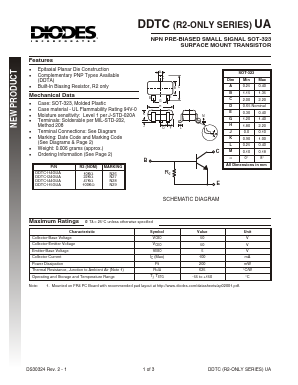 DDTC115GUA-7 Datasheet PDF Diodes Incorporated.