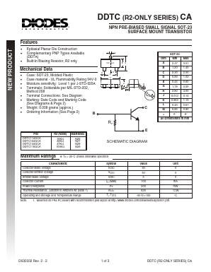 DDTC115GCA Datasheet PDF Diodes Incorporated.