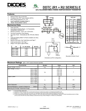 DDTC115EE-7-F Datasheet PDF Diodes Incorporated.