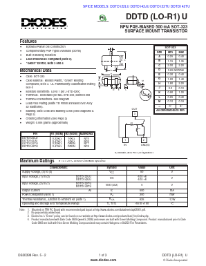 DDTD142JU-7-F Datasheet PDF Diodes Incorporated.