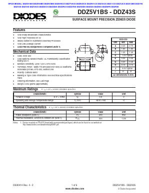 DDZ6V2BS Datasheet PDF Diodes Incorporated.