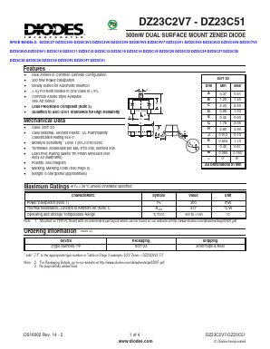 DZ23C3V3-7-F Datasheet PDF Diodes Incorporated.