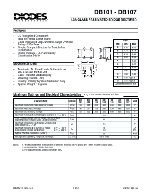 DB101 Datasheet PDF Diodes Incorporated.