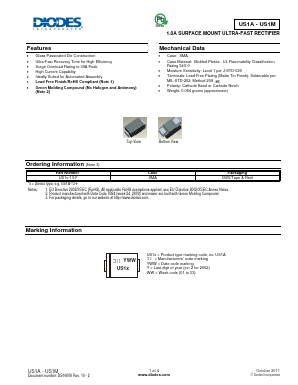 US1B Datasheet PDF Diodes Incorporated.