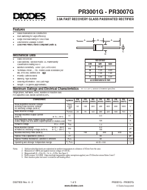 PR3007G-B Datasheet PDF Diodes Incorporated.