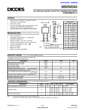 MBRM560 Datasheet PDF Diodes Incorporated.