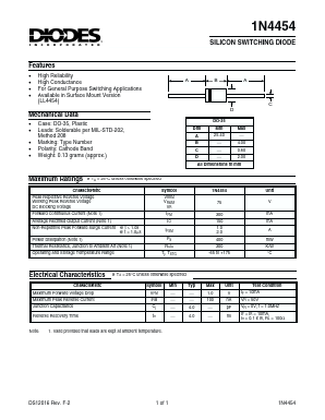 1N4454 Datasheet PDF Diodes Incorporated.