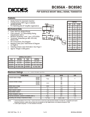 BC857C Datasheet PDF Diodes Incorporated.