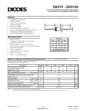SB580-B Datasheet PDF Diodes Incorporated.