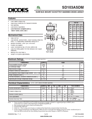 SD103ASDM-7-F Datasheet PDF Diodes Incorporated.