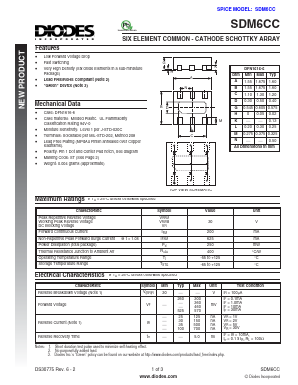 SDM6CC-7 Datasheet PDF Diodes Incorporated.