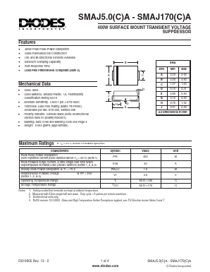 SMAJ15CA-13-F Datasheet PDF Diodes Incorporated.