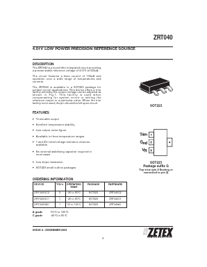 ZRT040GA1 Datasheet PDF Diodes Incorporated.