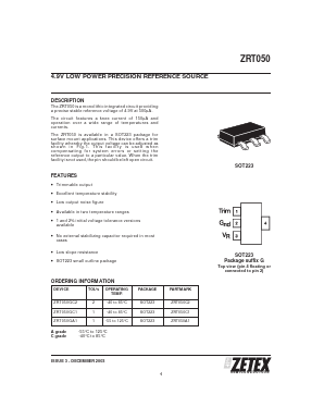ZRT050 Datasheet PDF Diodes Incorporated.