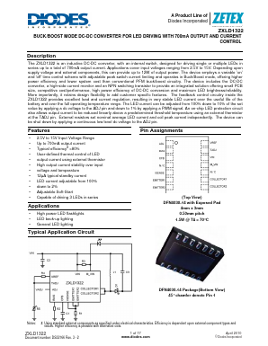 ZXLD1322DCCTC Datasheet PDF Diodes Incorporated.