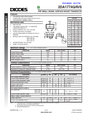 2DA1774S Datasheet PDF Diodes Incorporated.