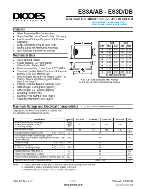 ES3A-13 Datasheet PDF Diodes Incorporated.