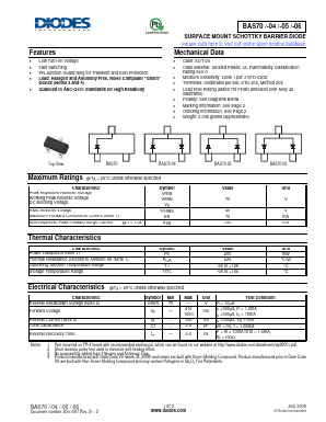 BAS70-06 Datasheet PDF Diodes Incorporated.