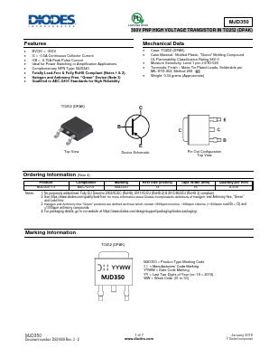 MJD350 Datasheet PDF Diodes Incorporated.