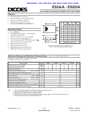 ES2GA-13-F Datasheet PDF Diodes Incorporated.