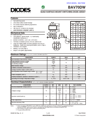 BAV70DW Datasheet PDF Diodes Incorporated.