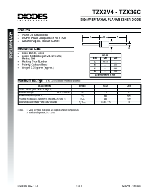 TZX10A-TAP Datasheet PDF Diodes Incorporated.