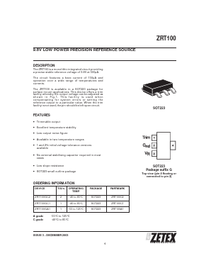 ZRT100A1 Datasheet PDF Diodes Incorporated.