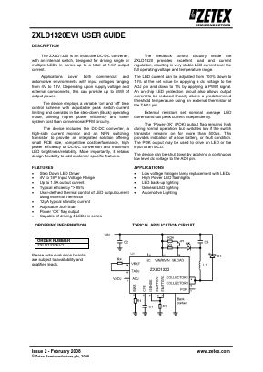 ZXLD1320EV1 Datasheet PDF Diodes Incorporated.