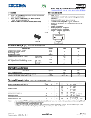 BAV170 Datasheet PDF Diodes Incorporated.