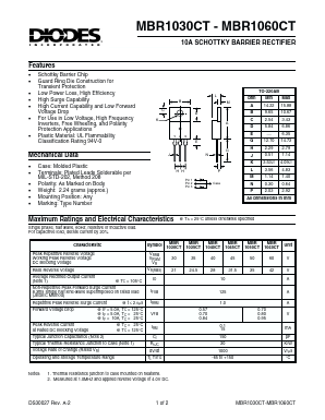MBR1035CT Datasheet PDF Diodes Incorporated.