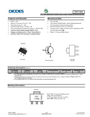 FZT1149A Datasheet PDF Diodes Incorporated.