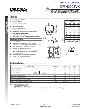 DMN2004VK Datasheet PDF Diodes Incorporated.