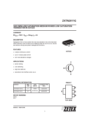 ZXTN2011G Datasheet PDF Diodes Incorporated.
