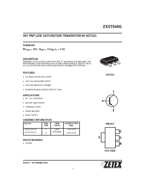 ZX5T949G Datasheet PDF Diodes Incorporated.