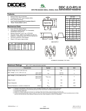 DDC142TH Datasheet PDF Diodes Incorporated.