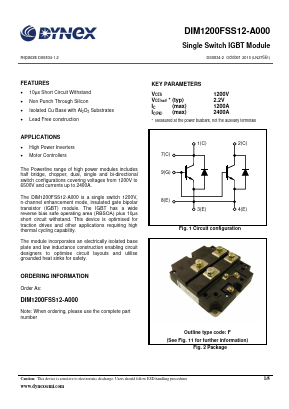 DIM1200FSS12-A000 Datasheet PDF Dynex Semiconductor
