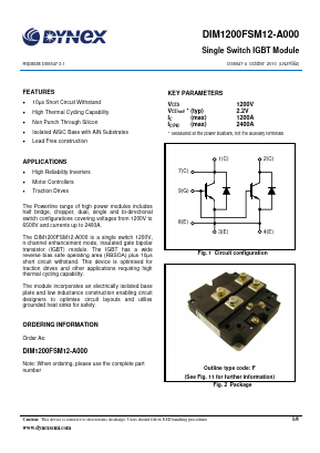 DIM1200FSM12-A000 Datasheet PDF Dynex Semiconductor