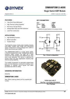DIM800FSM12-A000 Datasheet PDF Dynex Semiconductor