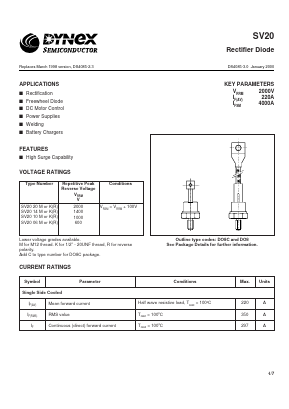 SV2020M Datasheet PDF Dynex Semiconductor
