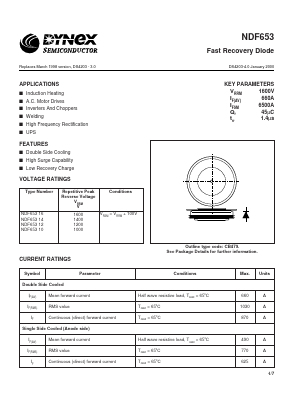 NDF65314 Datasheet PDF Dynex Semiconductor