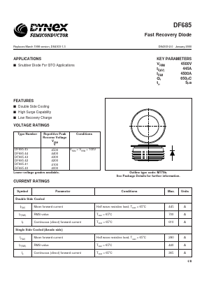 DF68541 Datasheet PDF Dynex Semiconductor